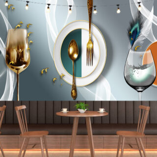 Luxurious Gold Cafe Wallpaper DDS135