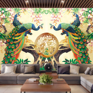 3D Peacock Customized Wallpaper DDS303