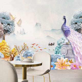 3D Peacock Customized Wallpaper DDS070