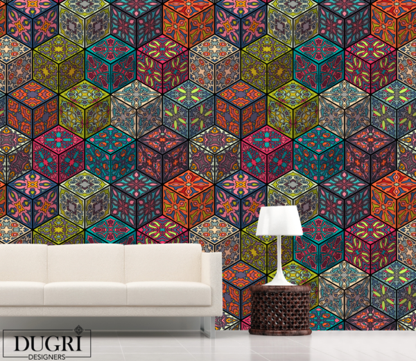 3D Multicolor Geometrical Wallpaper DDS328