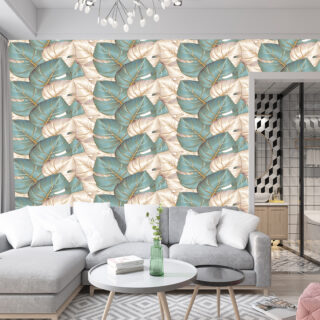 Luxurious 3D Leaf Wallpaper DDS382