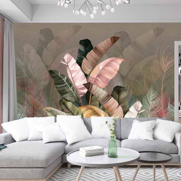 Luxurious 3D Leaf Wallpaper DDS443
