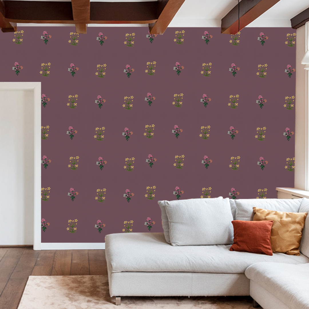 Booti Pattern Wallpaper DDS448 – Red and Wine Decor