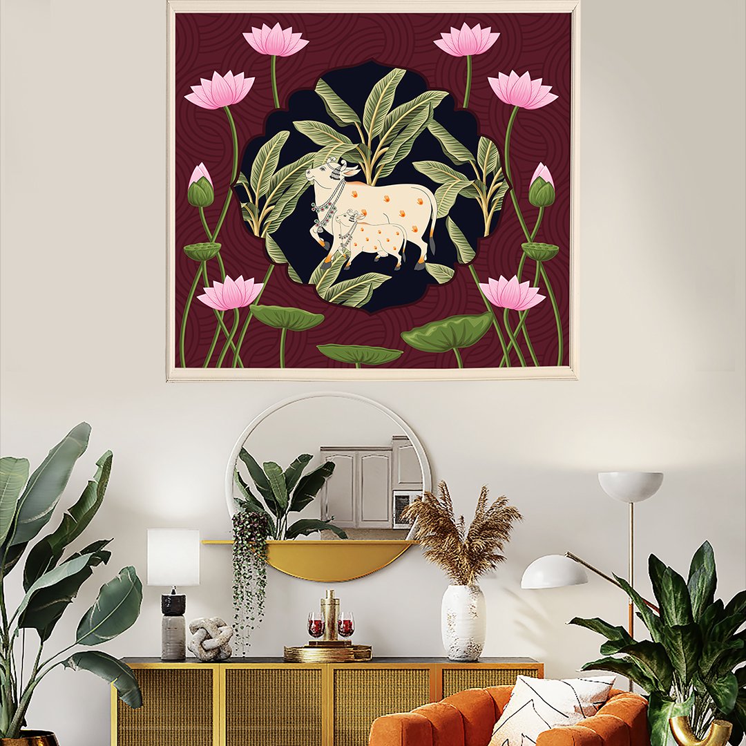 Pichhwai Cows Art Wallpaper DDS546 - Image 3