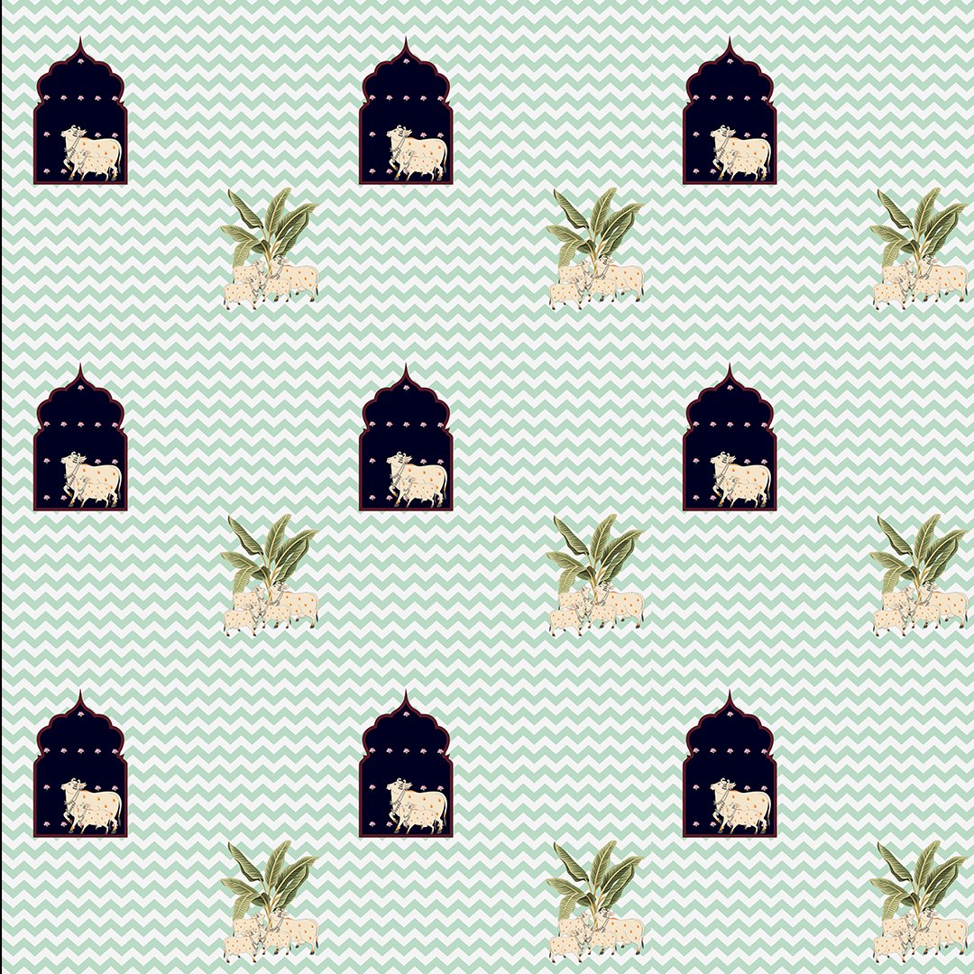 Pichhwai Cows Art Wallpaper DDS564 - Image 2