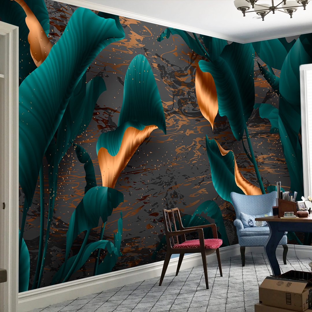 Luxurious 3D Leaf Wallpaper DDS345 - Image 2