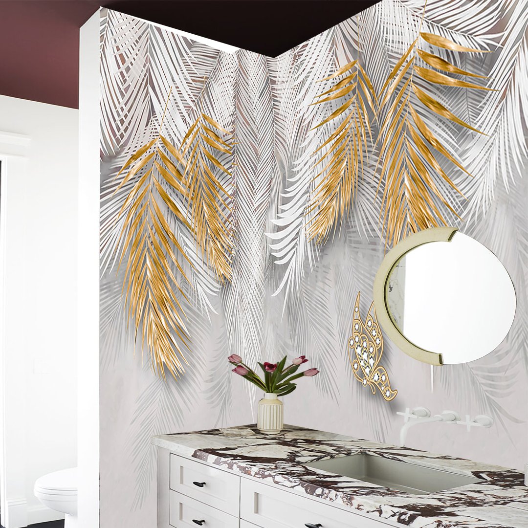 Luxurious 3D Leaf Wallpaper DDS316 - Image 2