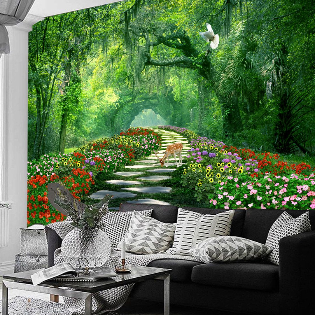 3D Tropical Forest Wallpaper DDS302 - Image 2