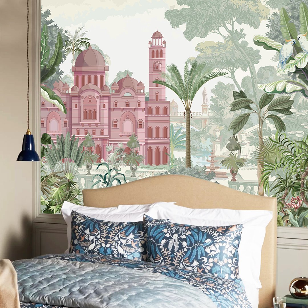 3D Fort with Tropical Tree Wallpaper DDS431 - Image 2