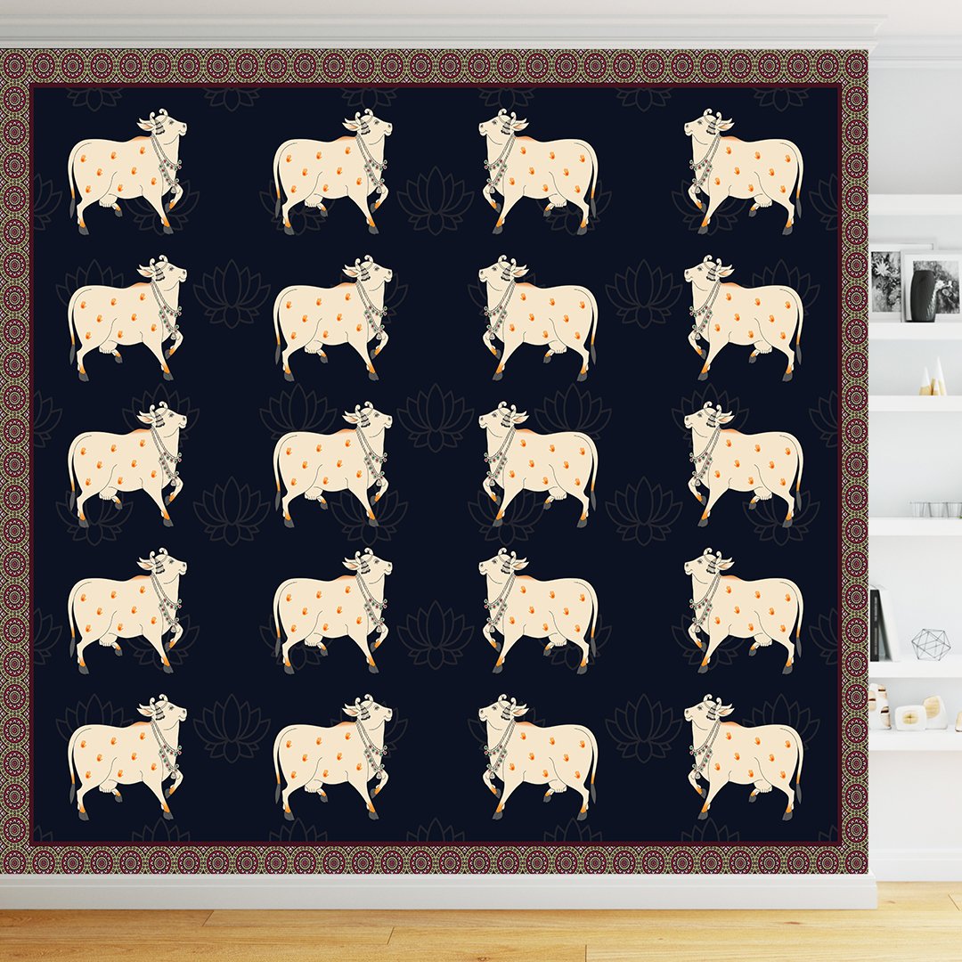 Pichhwai Cows Art Wallpaper DDS549 - Image 3