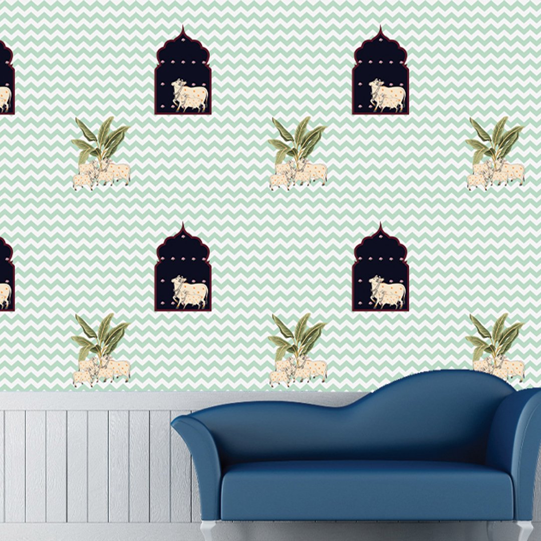 Pichhwai Cows Art Wallpaper DDS564 - Image 3