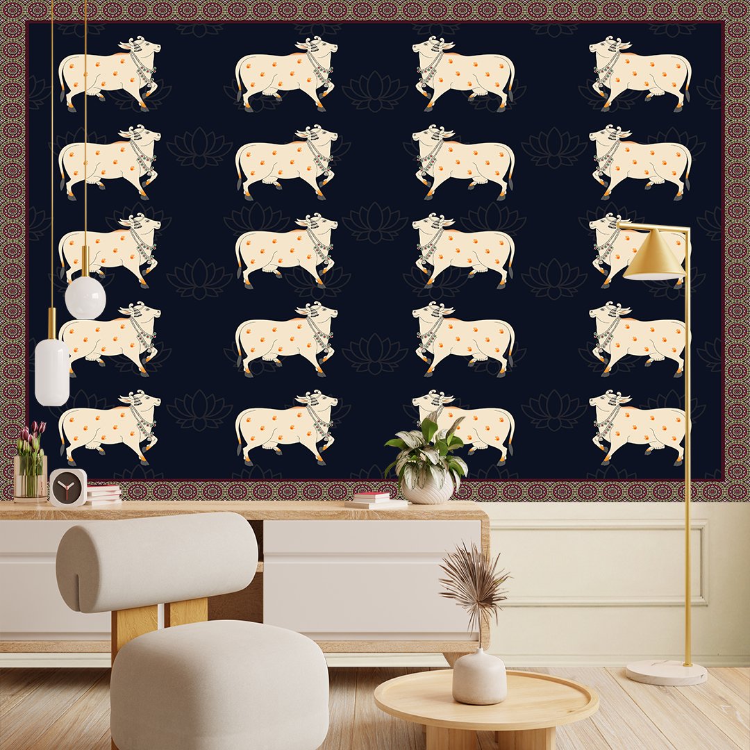 Pichhwai Cows Art Wallpaper DDS549