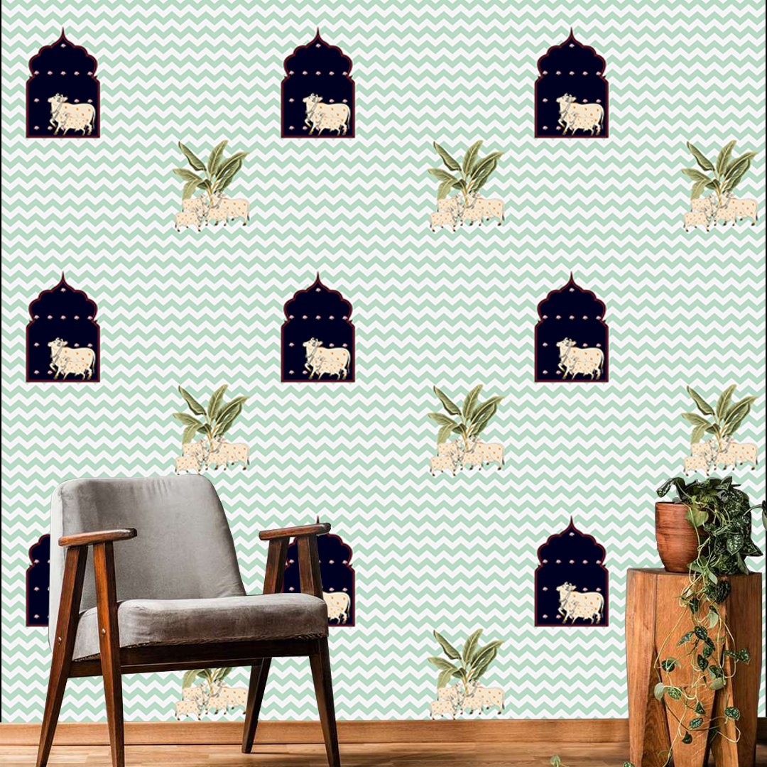Pichhwai Cows Art Wallpaper DDS564