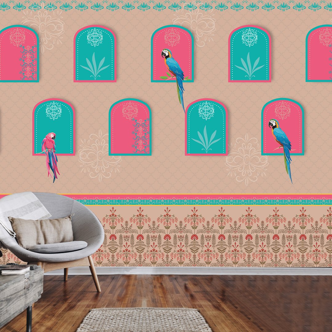 3D Parrot Customised Wallpaper DDS560