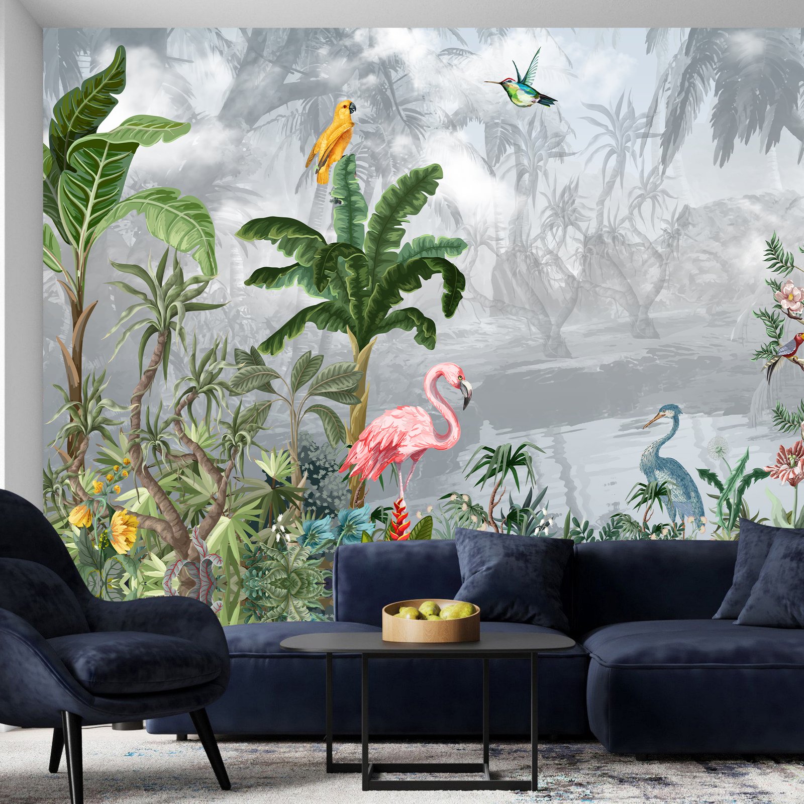 Botanical theme with Tropical plants and a Beautiful Flamingo Mantra5 - Image 3