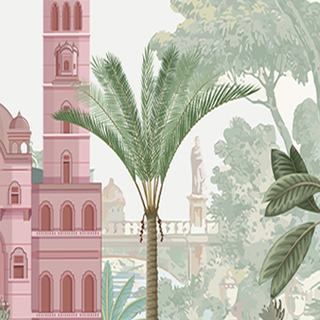 3D Fort with Tropical Tree Wallpaper DDS431 - Image 4