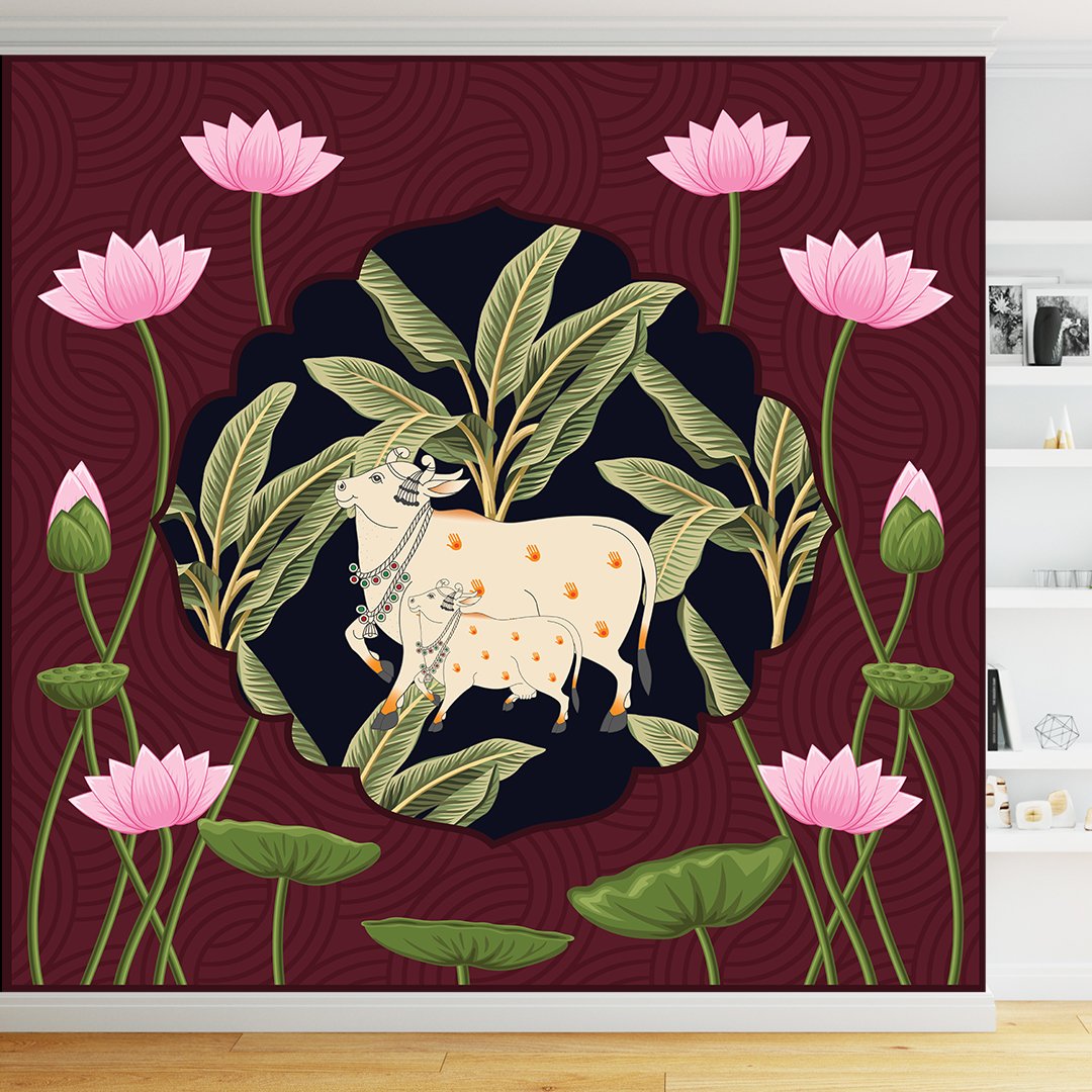 Pichhwai Cows Art Wallpaper DDS546 - Image 2