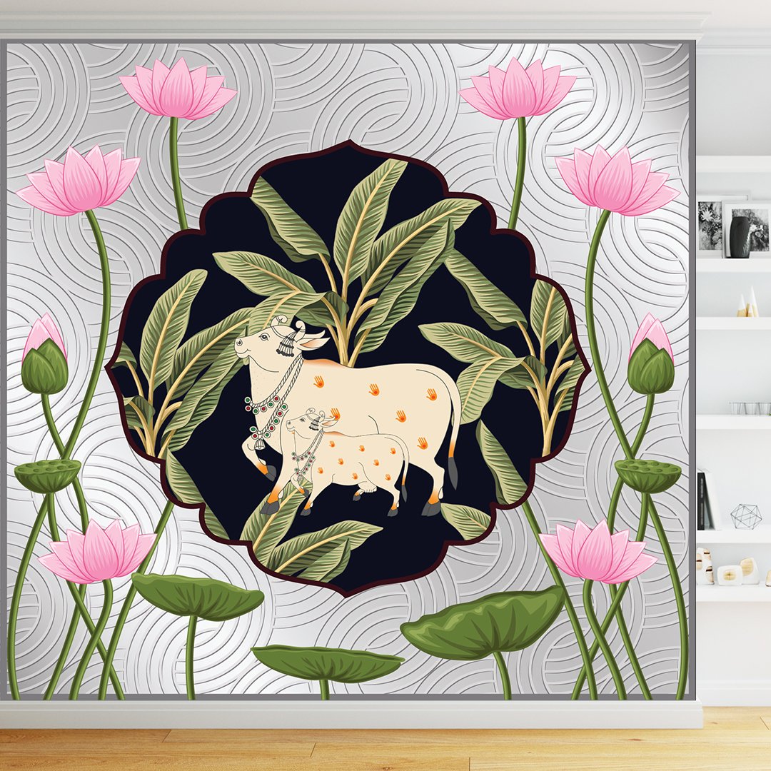 Pichhwai Cows Art Wallpaper DDS548 - Image 3