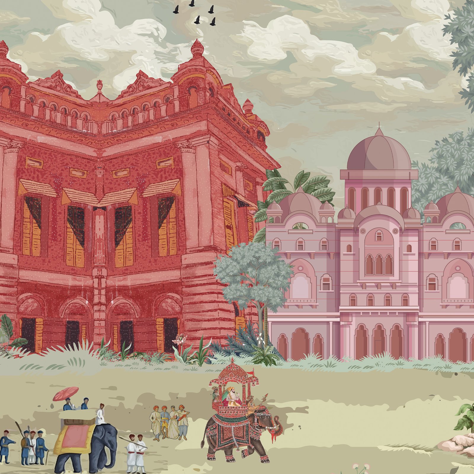 Colorful Ethnic Scenery Style Wallpaper Mantra6