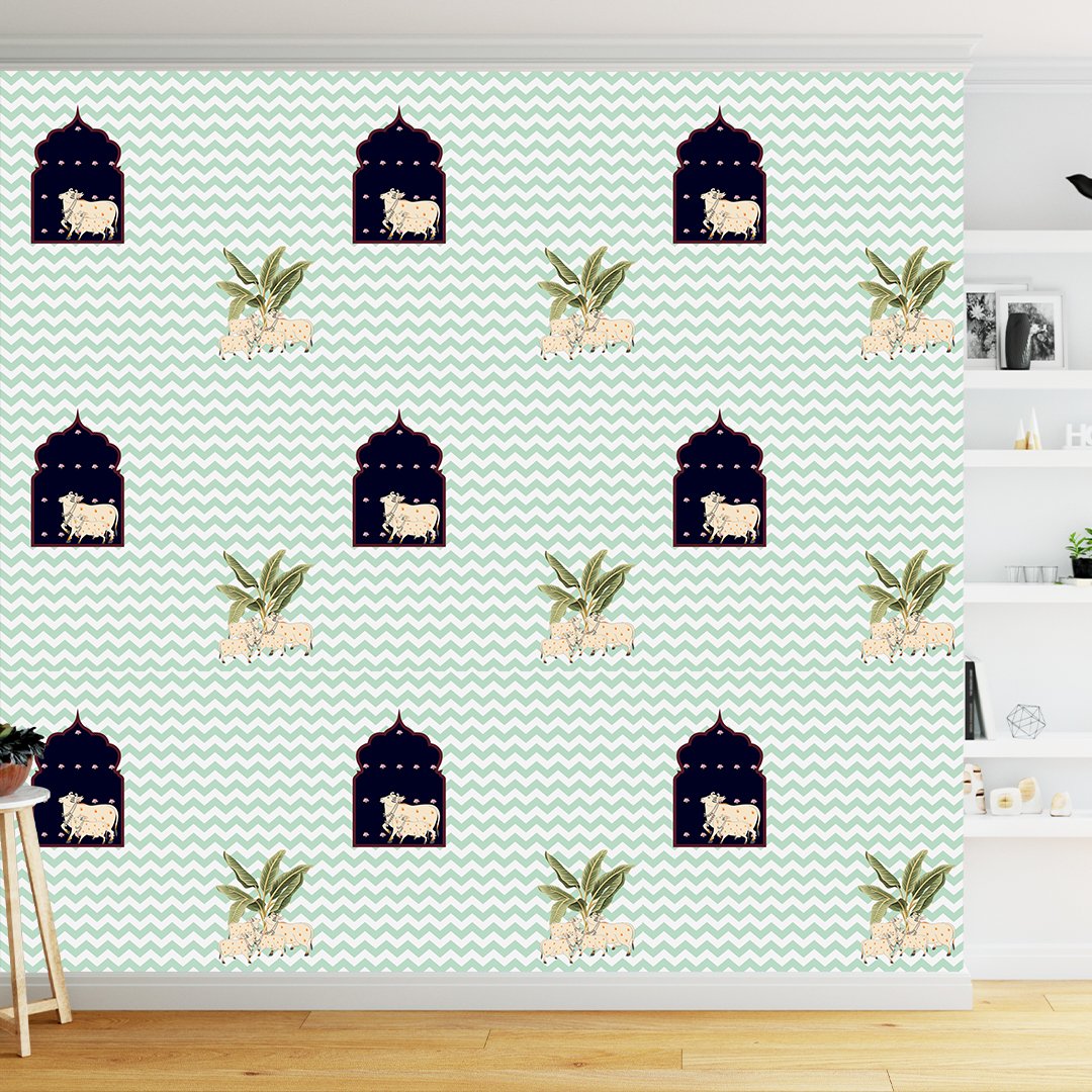 Pichhwai Cows Art Wallpaper DDS564 - Image 5