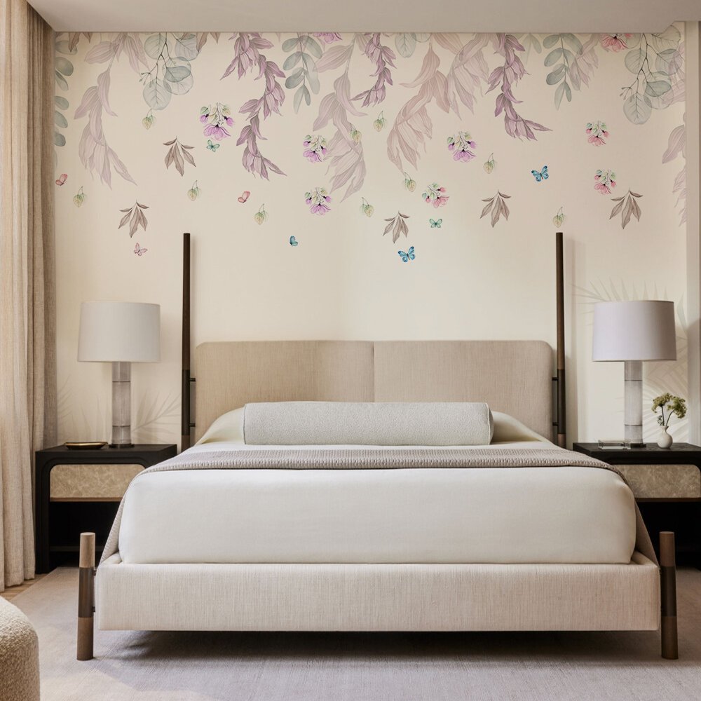 Floral wallpaper for Bedroom design