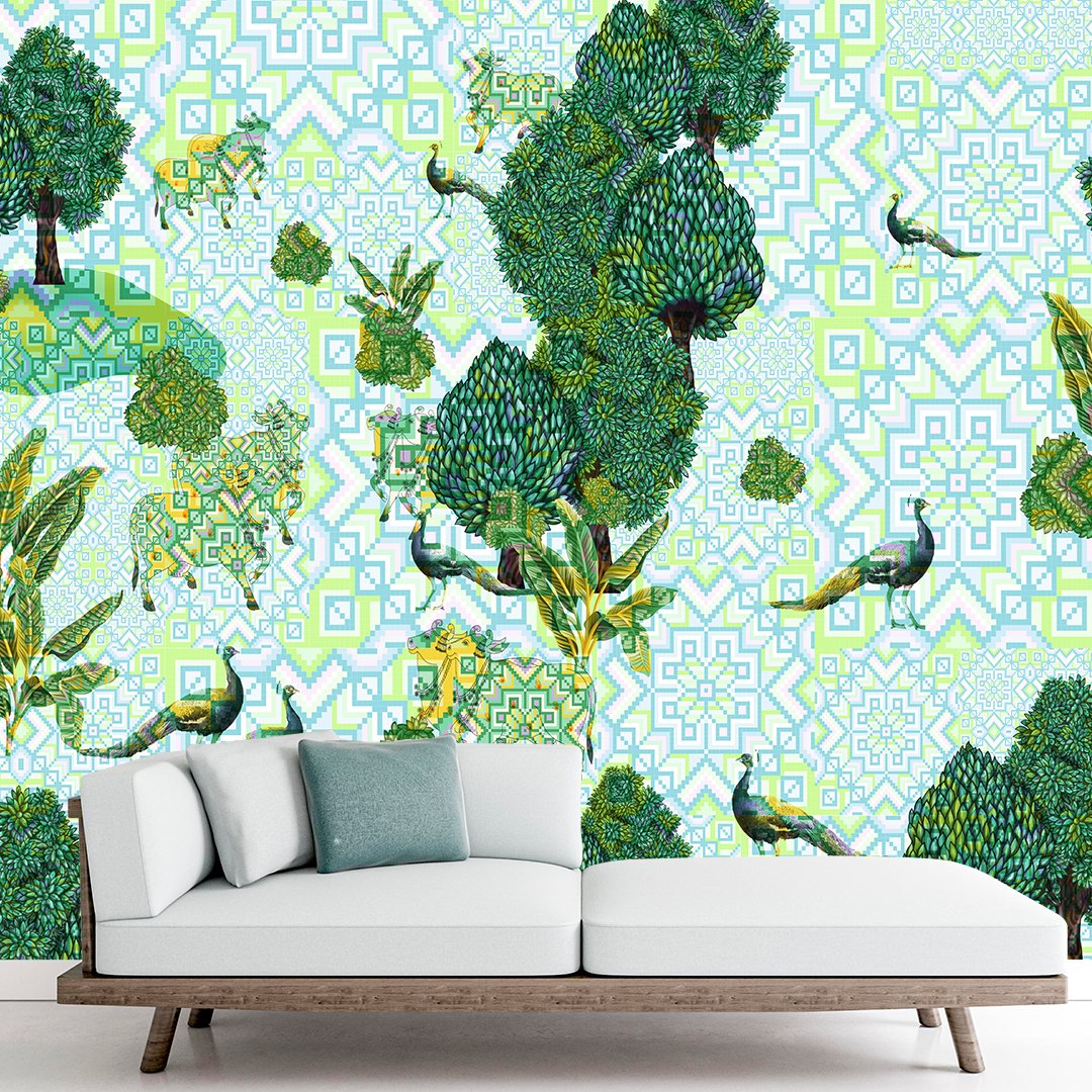 Peacock Traditional Wallpaper DDS058