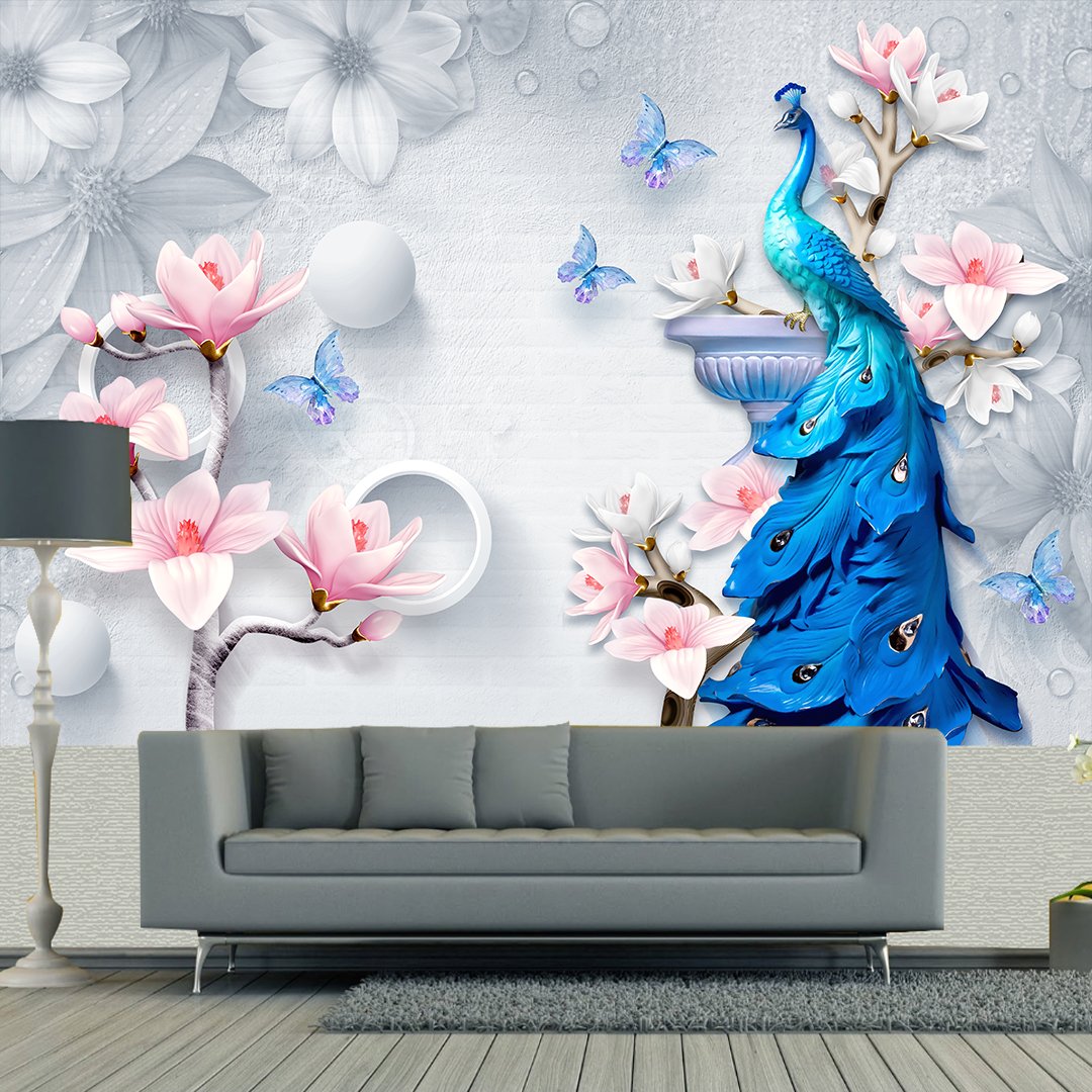 3D Peacock Customized Wallpaper DDS066