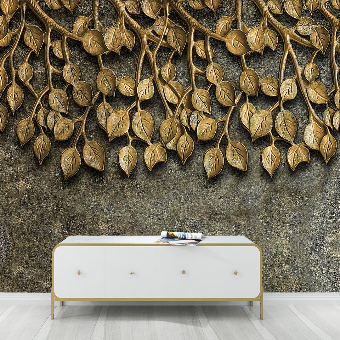 3D Customized Leaves Wallpaper DDS078