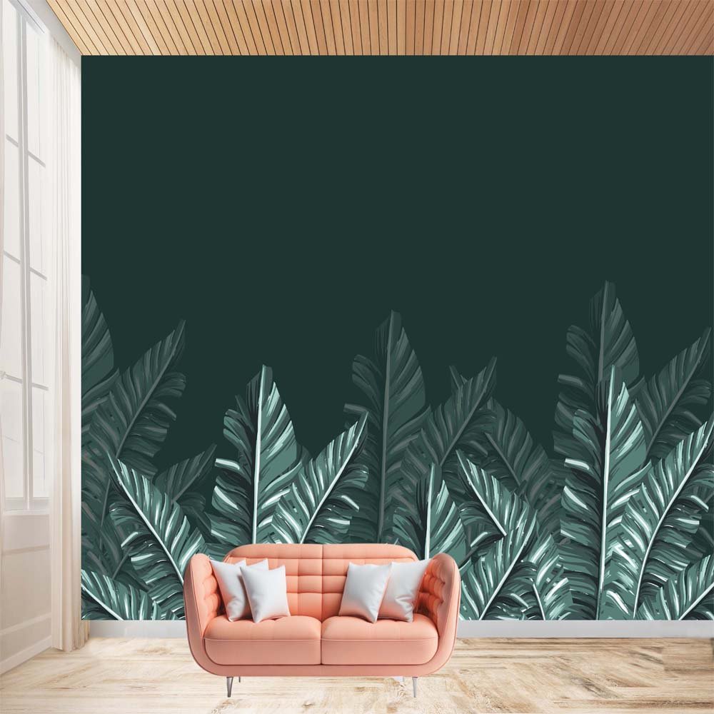 Green Banana Leaves- Customize Wallcoverings