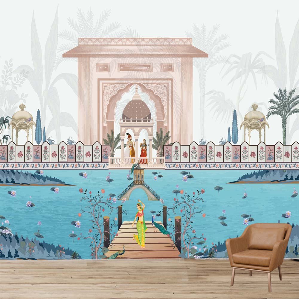 Mughal Art River view- Customize Wallcoverings