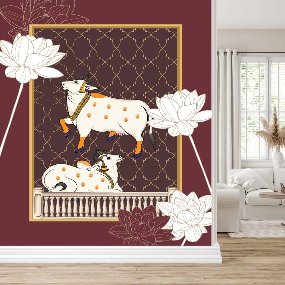 Pichwai Cow Art 2- Customize Wallcoverings