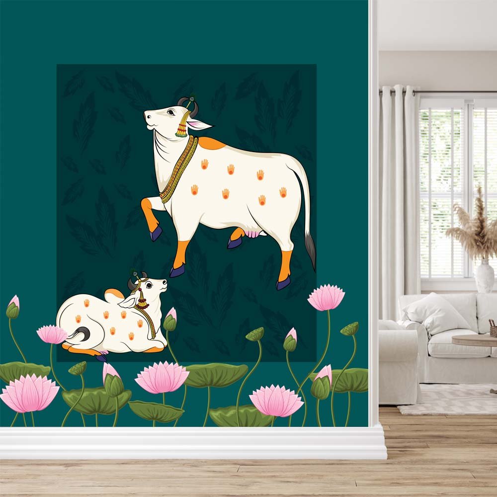 Pichwai Cow Art 4- Customize Wallcoverings