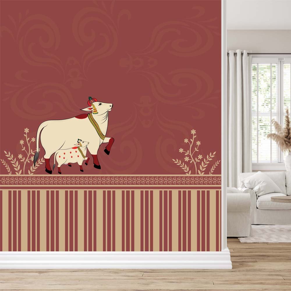 Pichwai Cow Art 7- Customize Wallcoverings