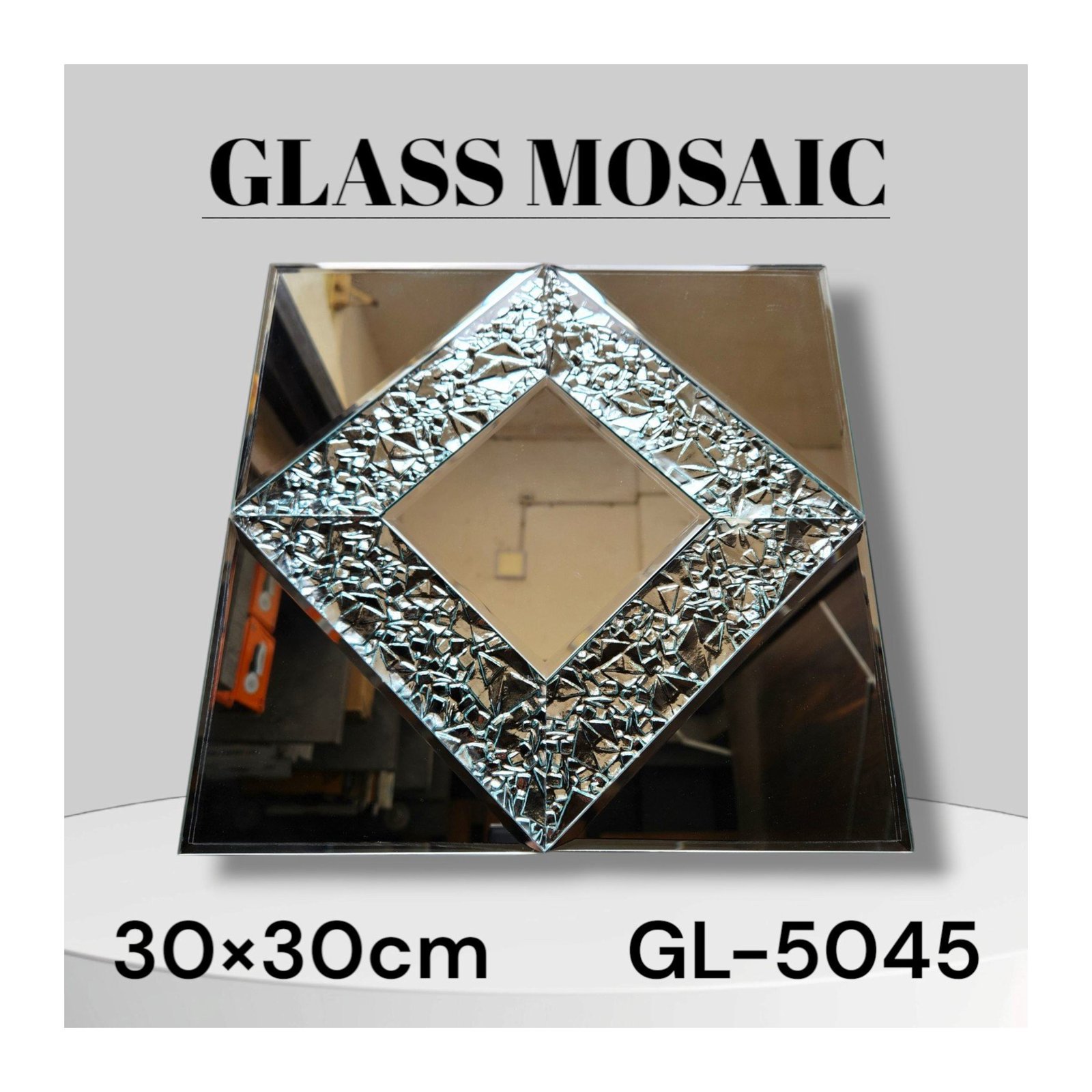 Mirror Glass silver Mosaic Tiles Box- GL 5045
