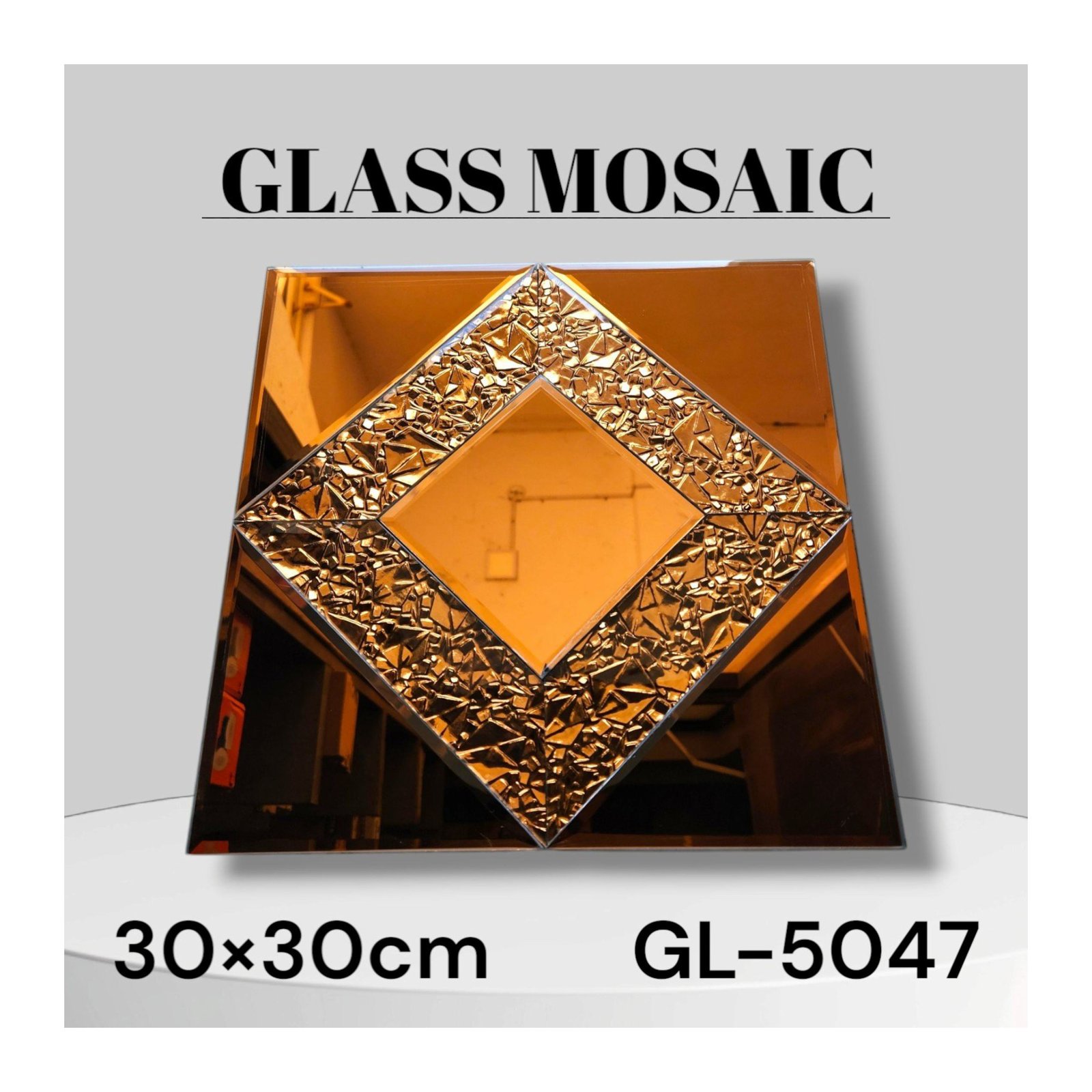 Mirror Glass Copper Mosaic Tiles Box- GL 5047