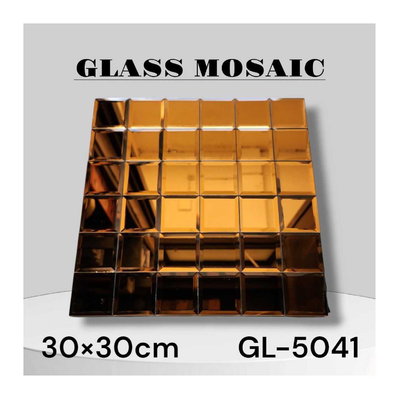 Mirror Glass Copper Mosaic Tiles Box- GL 5041