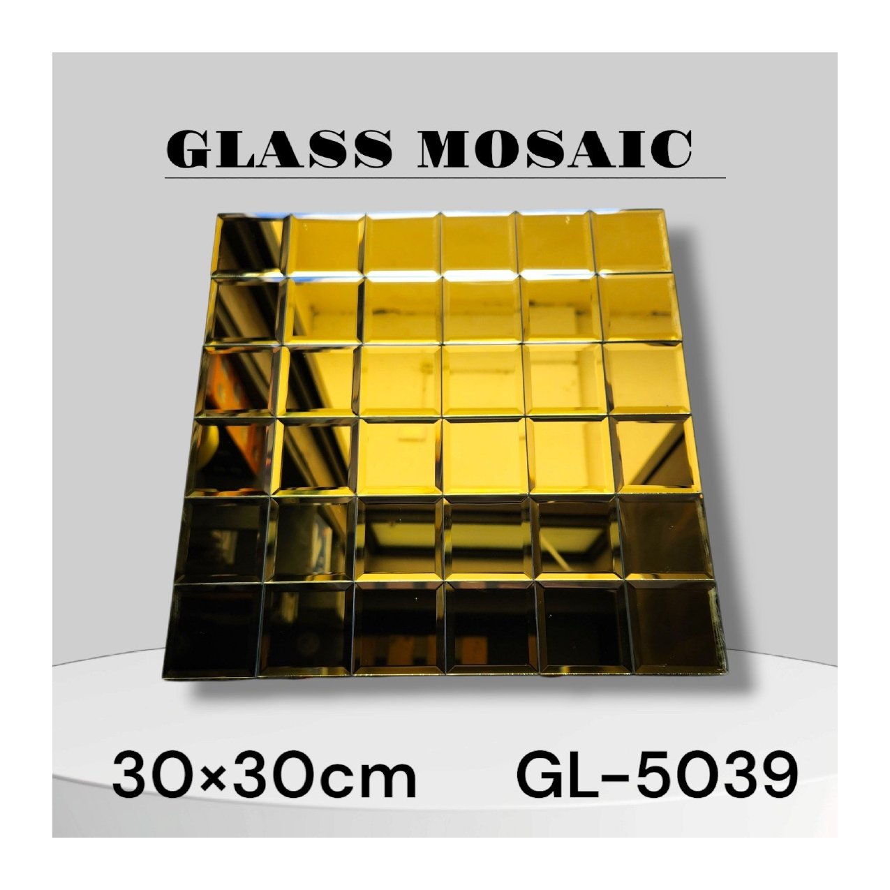 Mirror Glass Gold Mosaic Tiles Box- GL 5039