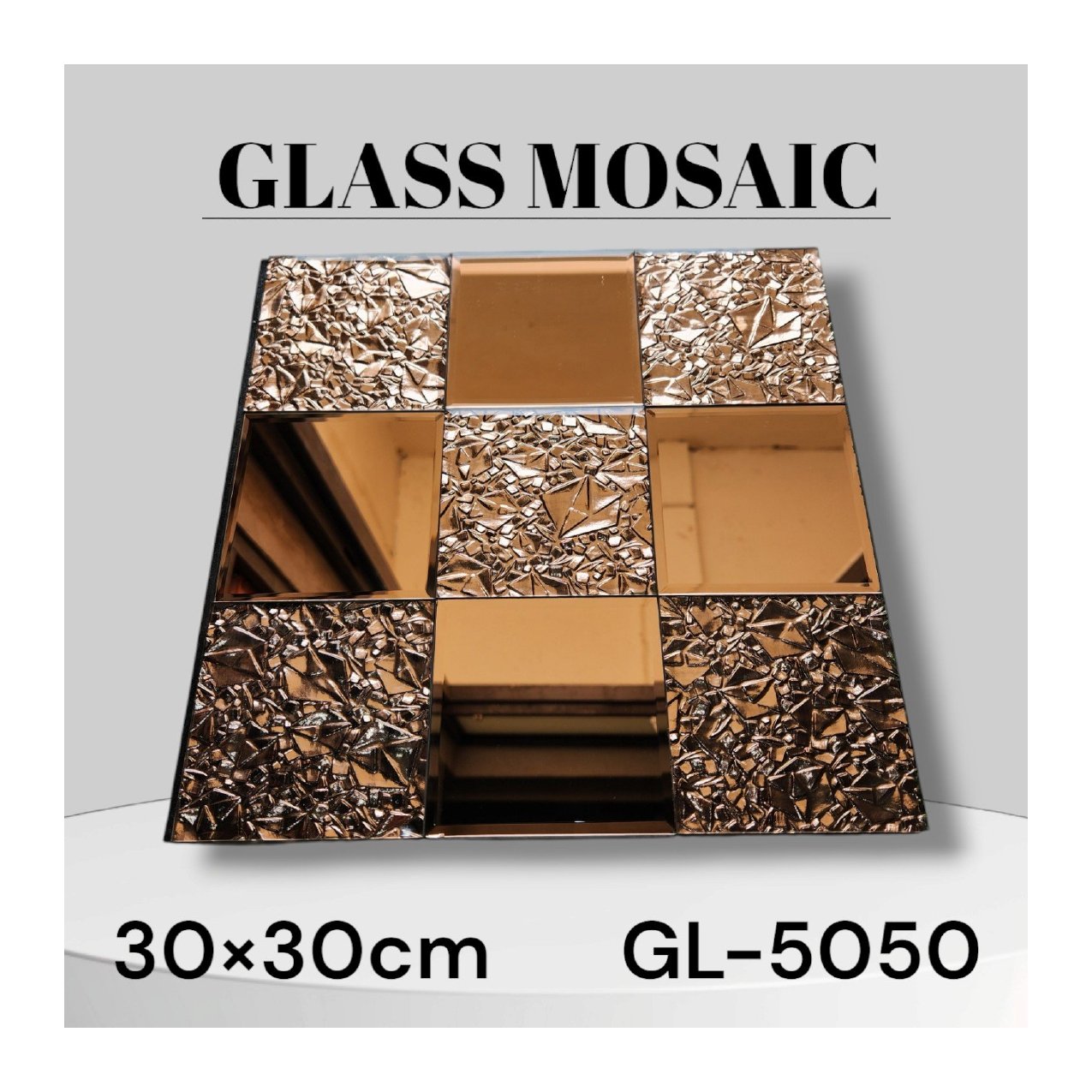 Mirror Glass Copper Mosaic Tiles Box- GL 5050
