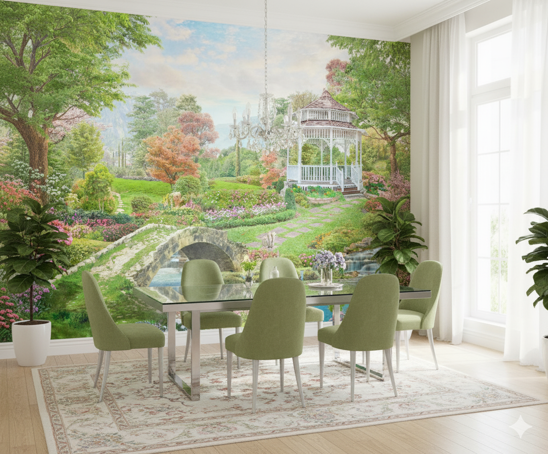Victorian Garden Retreat” Custom Wallpaper Mural - Image 2