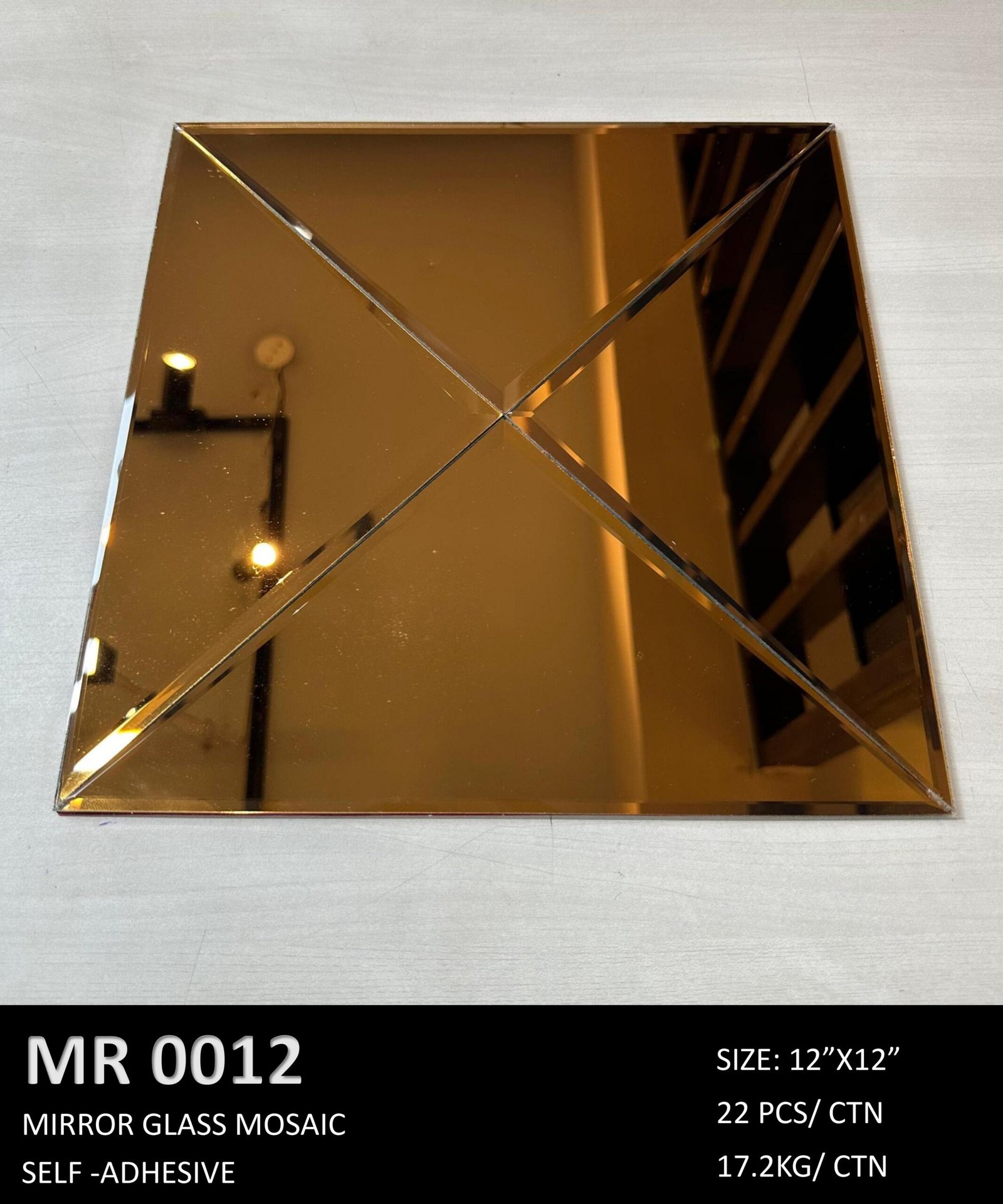 Mirror Glass Copper Mosaic Tiles Box-MR0012