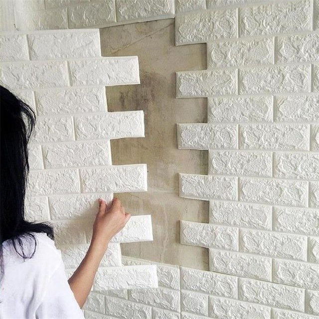 3D White Brick- Foam Panels (70 X 77 cm) 06 MM Thickness - Image 4
