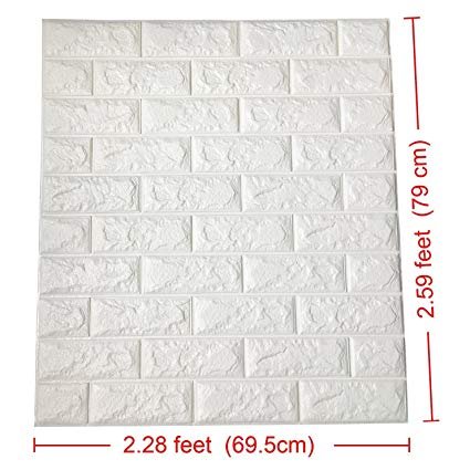 (10 PCS Pack) 3D BRIGHT RED Brick- Foam Panels (70 X 77 cm) 08MM - Image 2