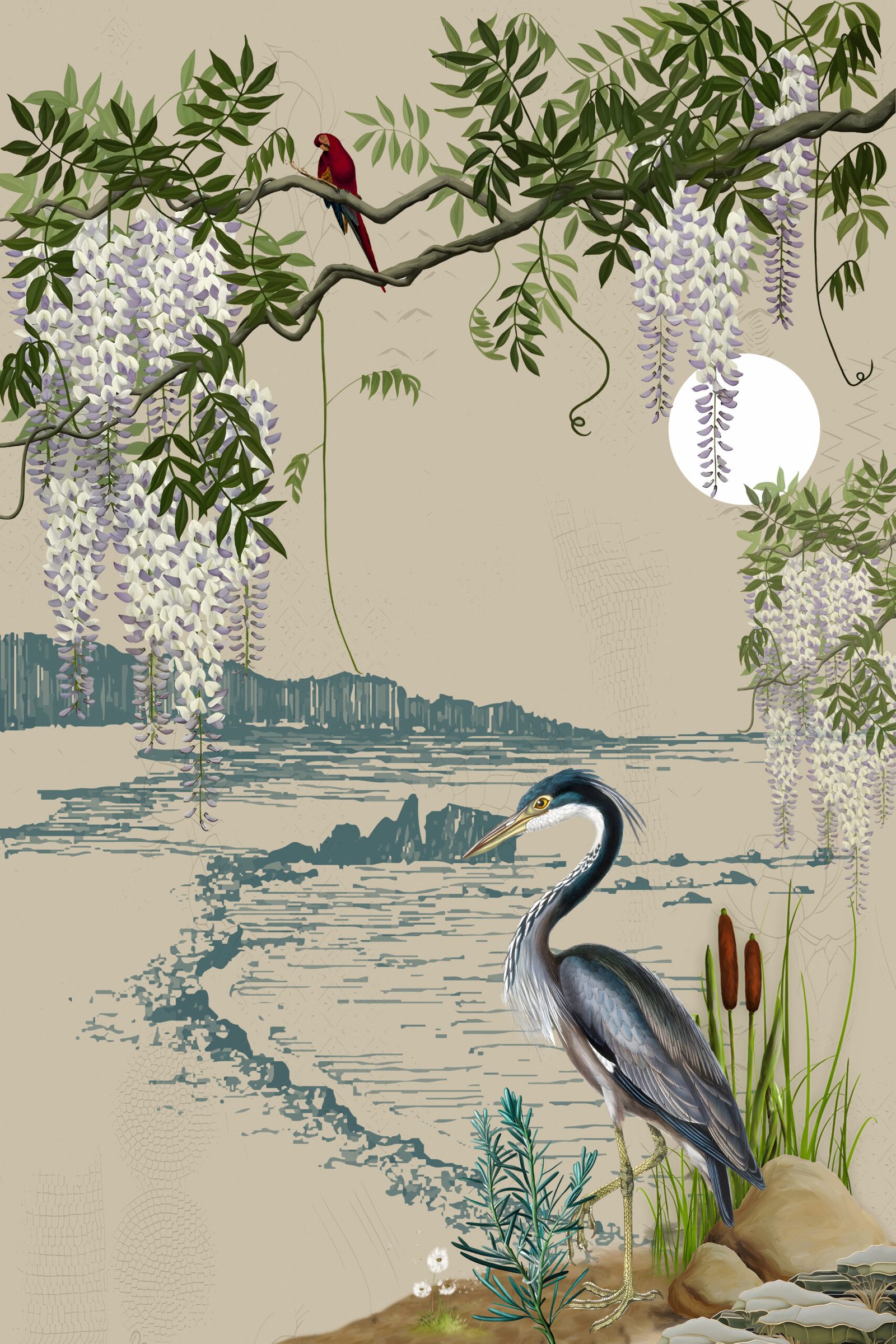 Nature Tropical wallpaperin beige I Custom Wallpaper - Image 2