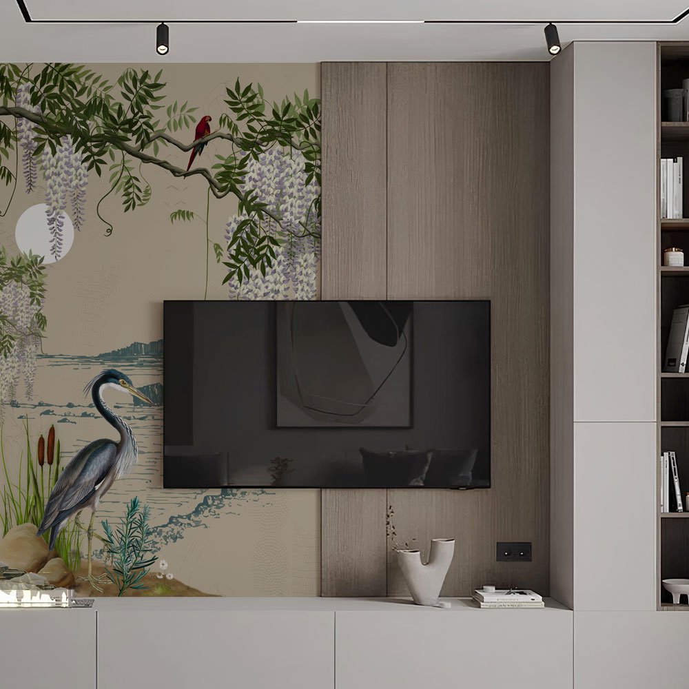 Nature Tropical wallpaperin beige I Custom Wallpaper