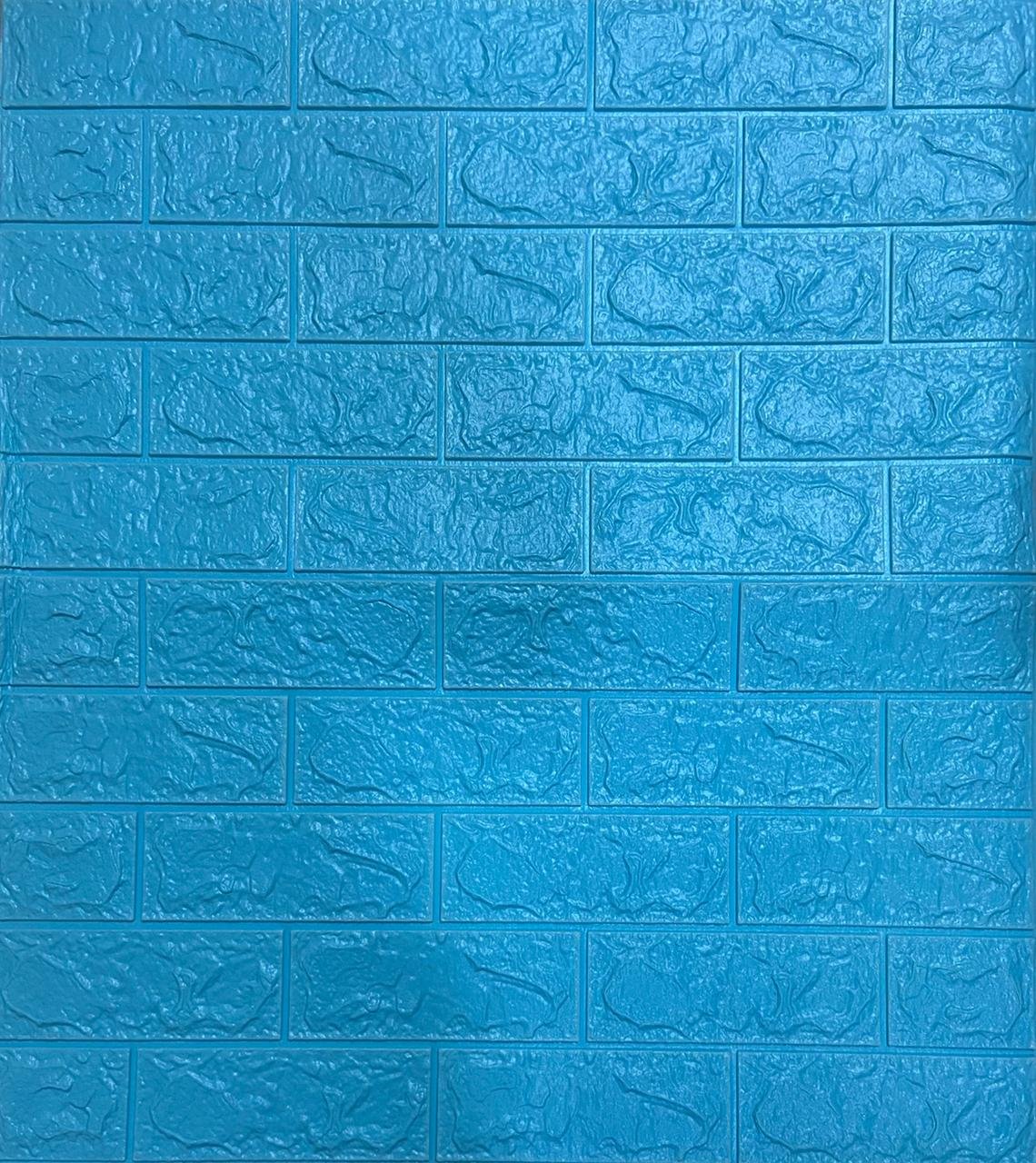 3D Light Blue Brick- Foam Panels (70 X 77 cm) 06 MM Thickness