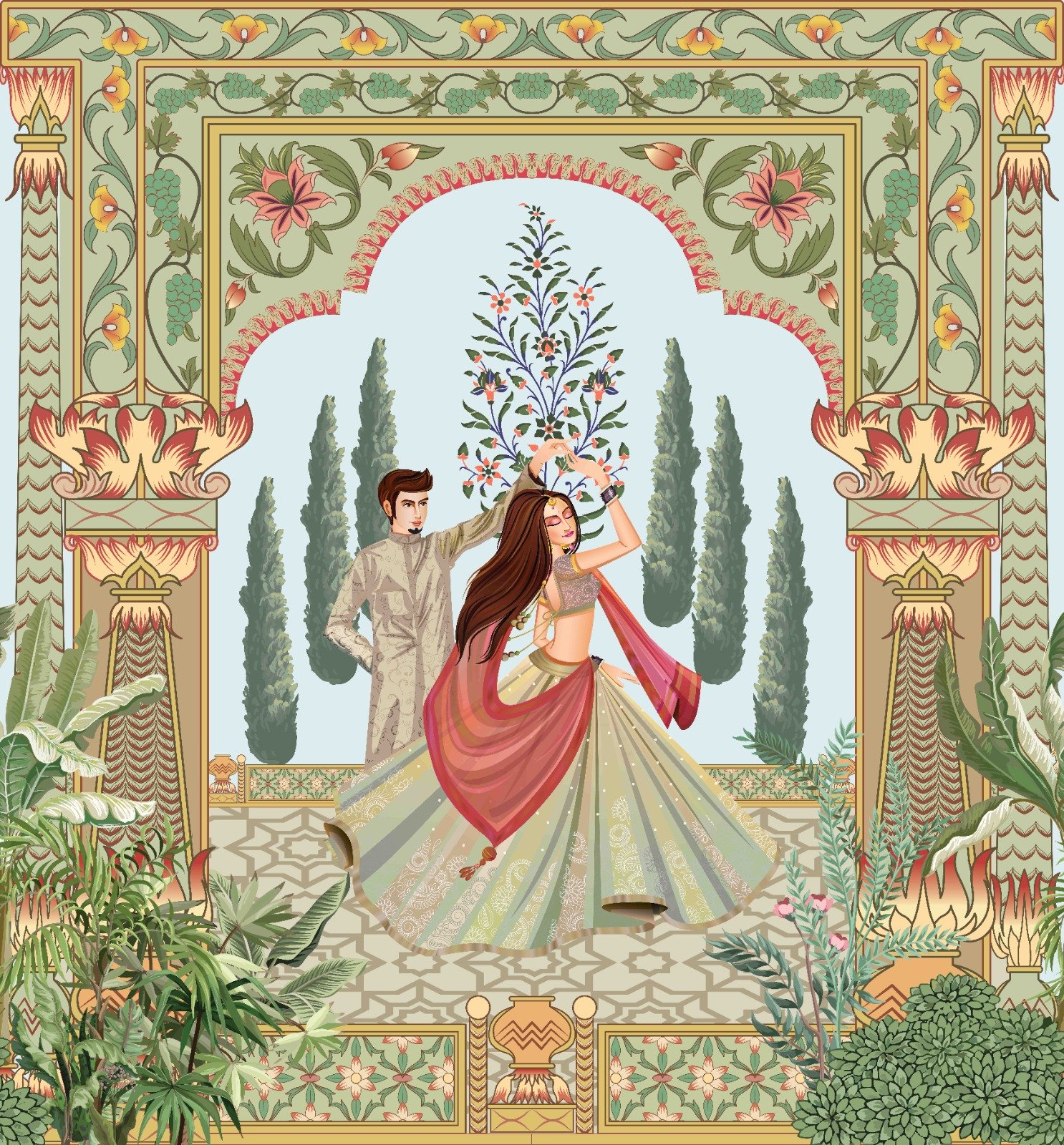 Ethnic Wallpaper DDS568 - Image 2