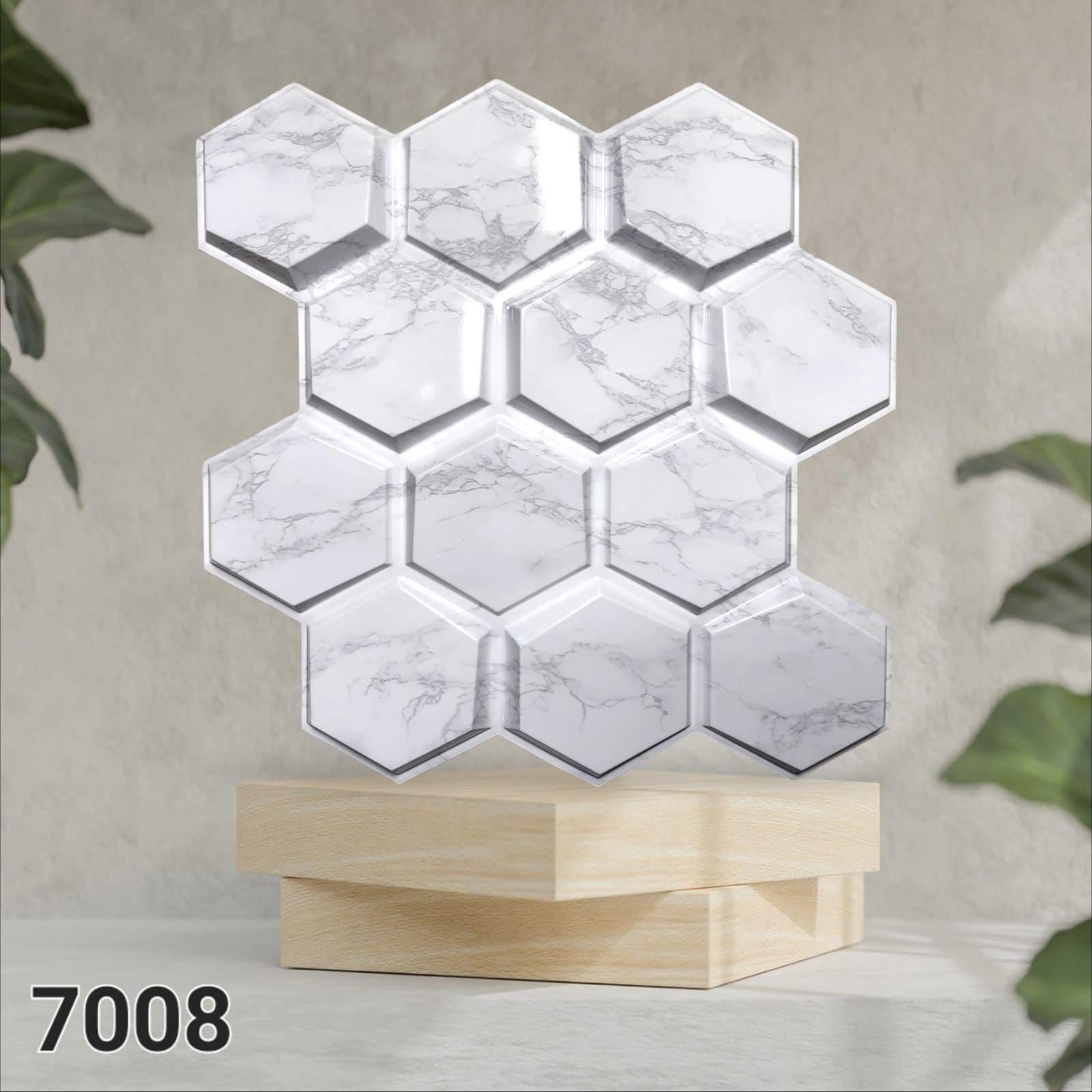 Pack of 10 PCS Haxagon 3D PVC Panels 7008 (Free shipping)