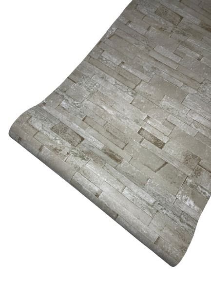 Green Stone Brick - PVC Wallpaper