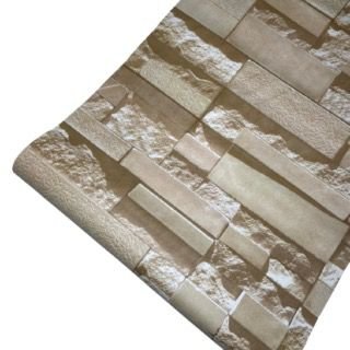 Stone Carve Beige - PVC Wallpaper