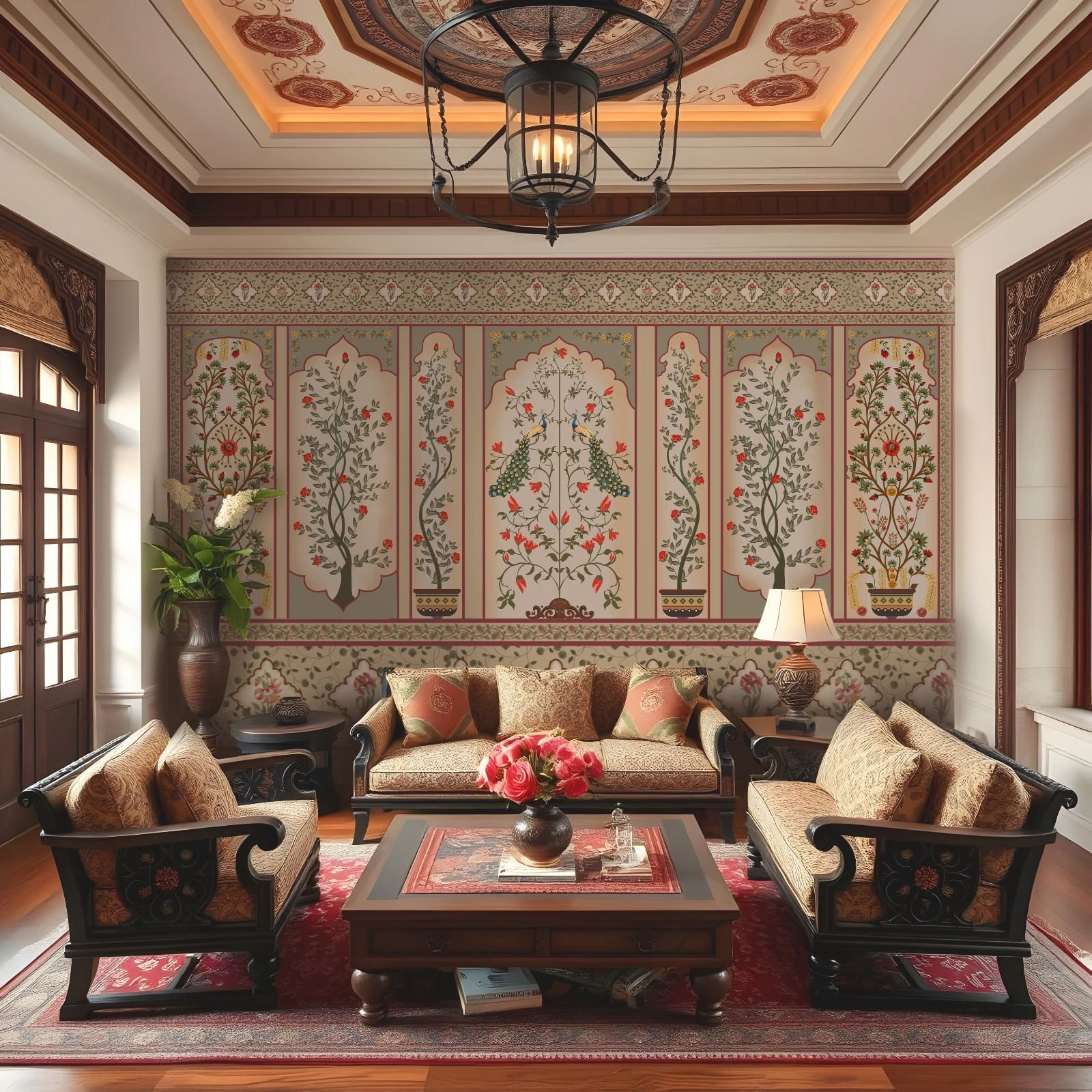 Royal Mughal Garden Grandeur- Luxury Floral Heritage I Wall Mural